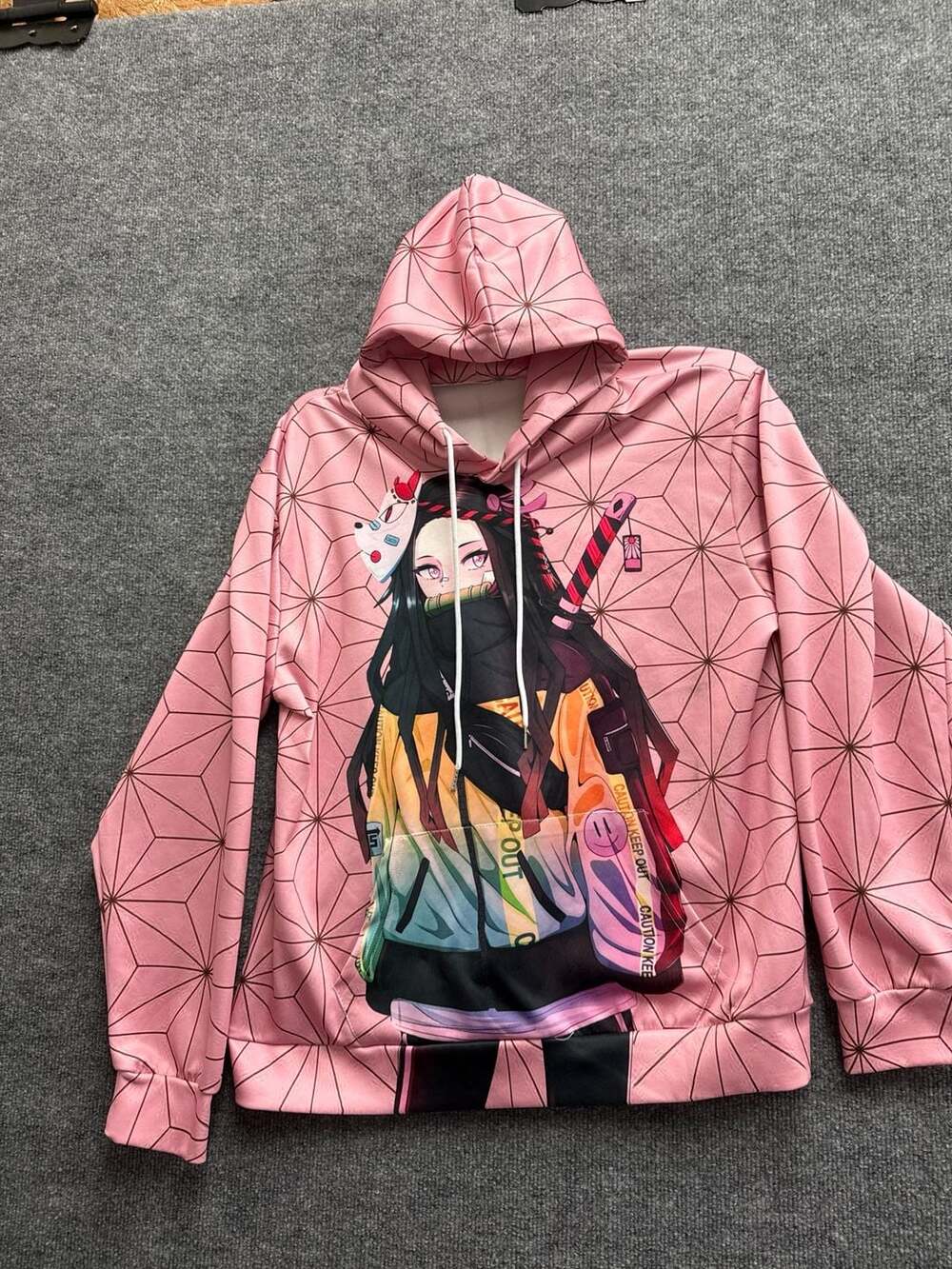 Nezuko Kamado Streetwear Style 3D Graphic Hoodie Demon Slayer Pink